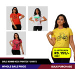 Girls round neck printed t-shirts